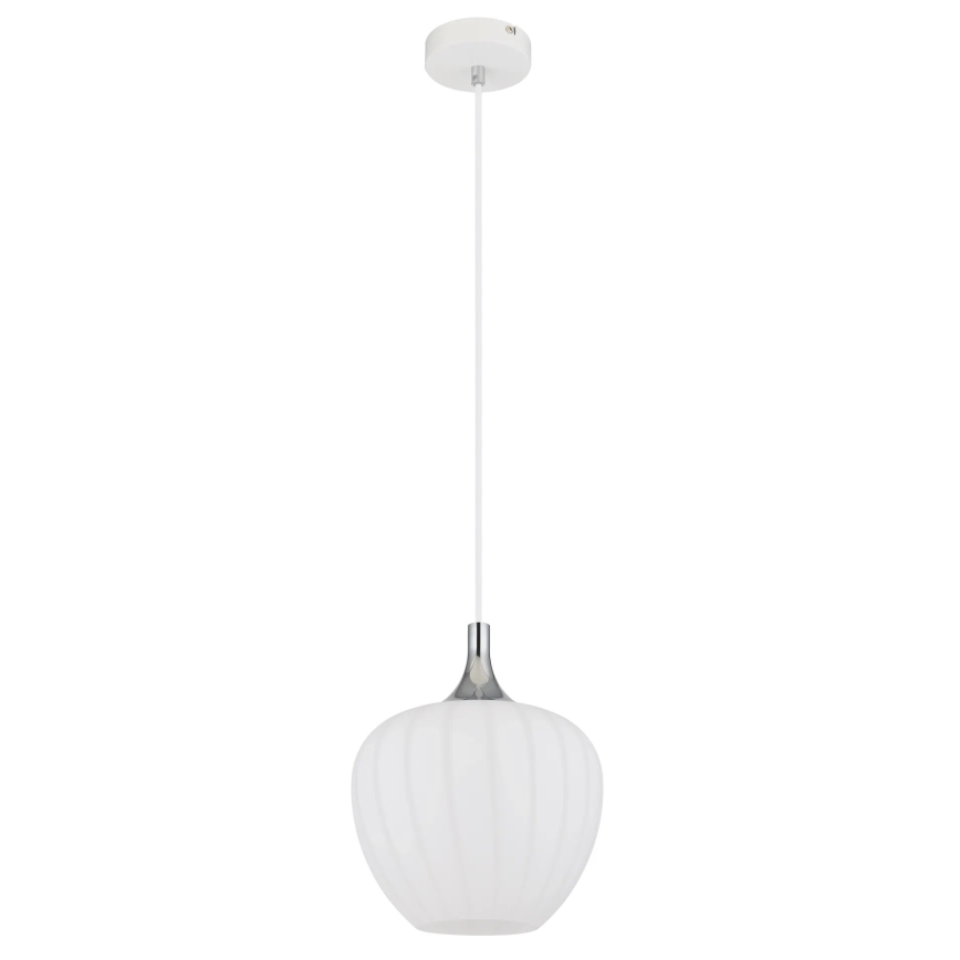 Globo - Luster na lanku 1xE27/60W/230V pr. 24 cm biela