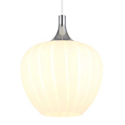 Globo - Luster na lanku 1xE27/60W/230V pr. 24 cm biela