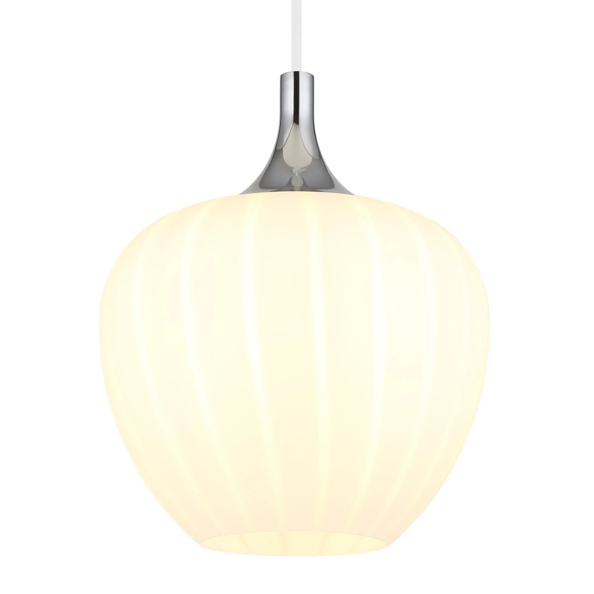 Globo - Luster na lanku 1xE27/60W/230V pr. 24 cm biela