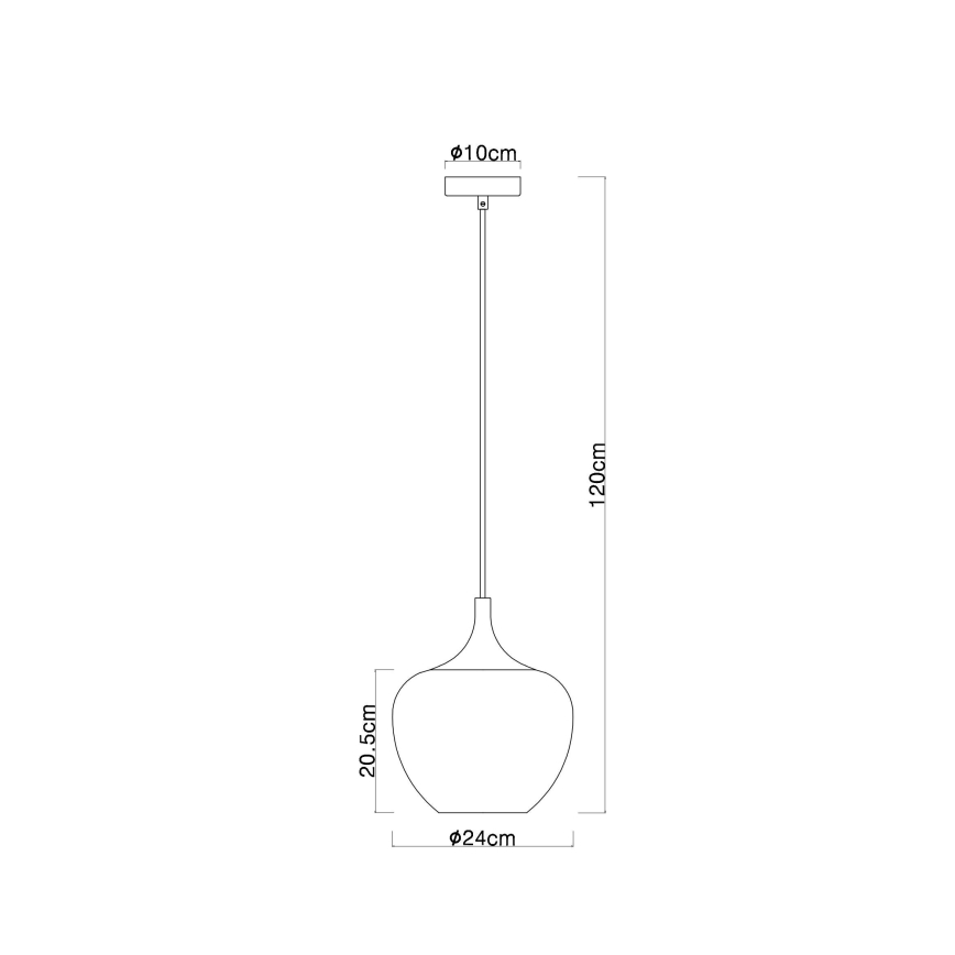 Globo - Luster na lanku 1xE27/60W/230V pr. 24 cm biela