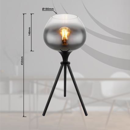 Globo - Stolná lampa 1xE27/40W/230V čierna