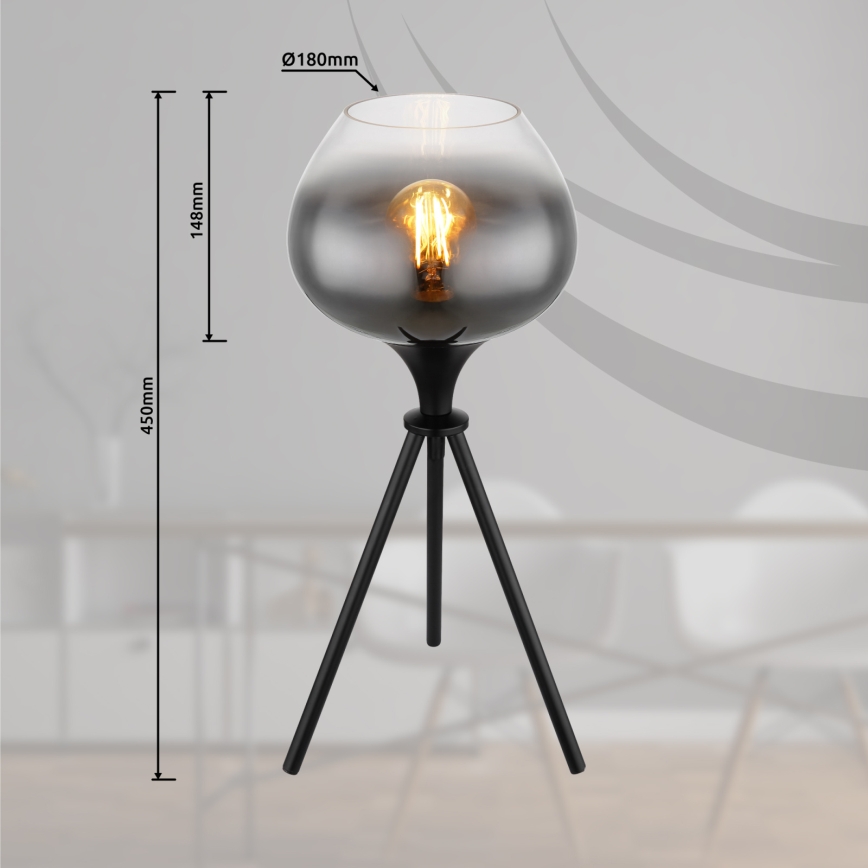 Globo - Stolná lampa 1xE27/40W/230V čierna