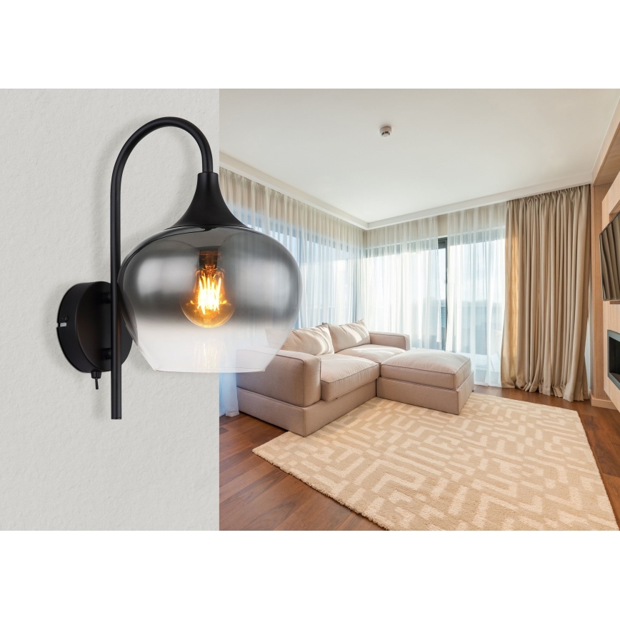Globo - Nástenná lampa 1xE27/40W/230V čierna
