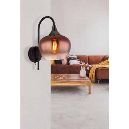 Globo - Nástenná lampa 1xE27/40W/230V medená