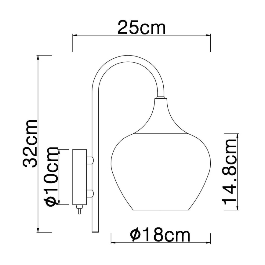 Globo - Nástenná lampa 1xE27/40W/230V medená