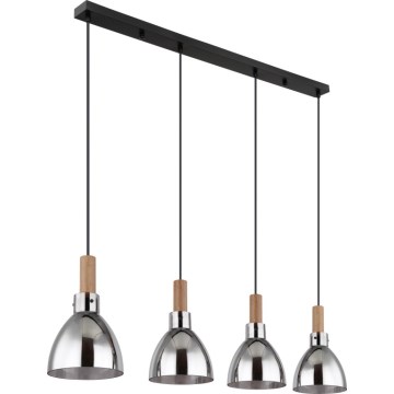 Globo 15550-4H - Luster na lanku MATTEA 4xE27/6W/230V čierna/dymová