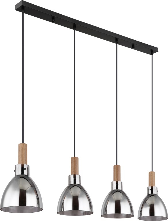 Globo 15550-4H - Luster na lanku MATTEA 4xE27/6W/230V čierna/dymová