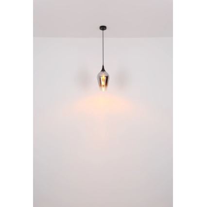 Globo - Luster na lanku 1xE27/60W/230V pr. 18 cm čierna