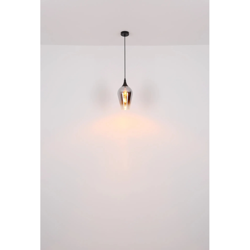 Globo - Luster na lanku 1xE27/60W/230V pr. 18 cm čierna