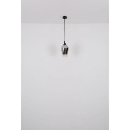 Globo - Luster na lanku 1xE27/60W/230V pr. 18 cm čierna