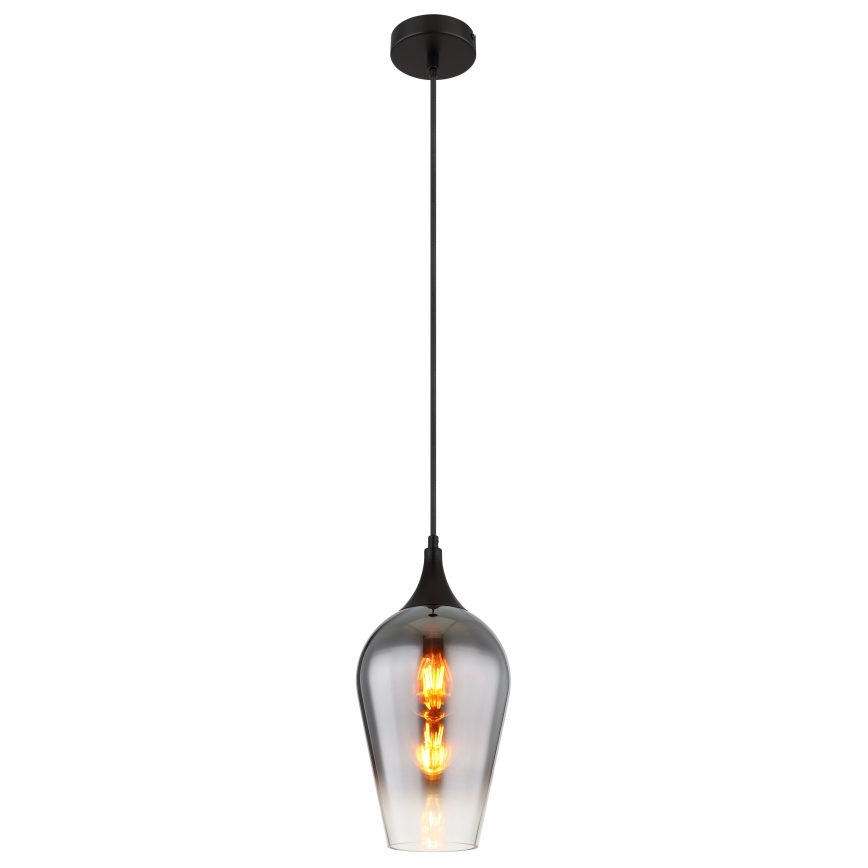 Globo - Luster na lanku 1xE27/60W/230V pr. 18 cm čierna