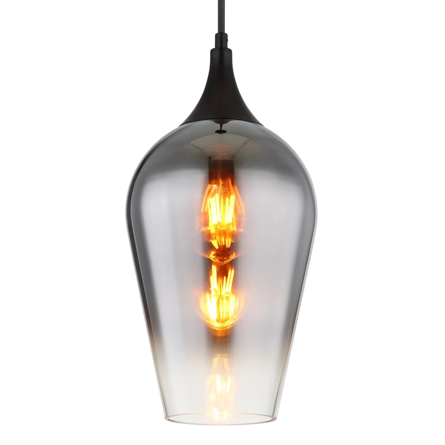 Globo - Luster na lanku 1xE27/60W/230V pr. 18 cm čierna