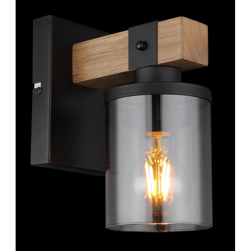 Globo - Nástenná lampa 1xE27/60W/230V dub/dymová