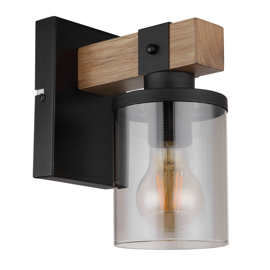 Globo - Nástenná lampa 1xE27/60W/230V dub/dymová