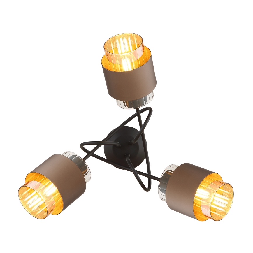 Globo - Prisadený luster 3xE27/40W/230V čierna/bronzová