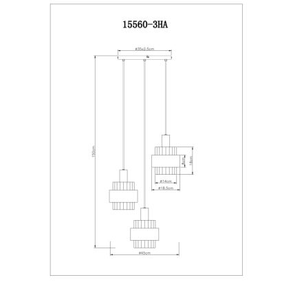 Globo - Závesné svietidlo s lankom 3xE27/60W/230V
