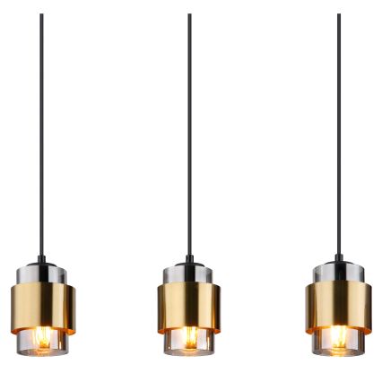 Globo - Závesný luster na lanku 5xE27/40W/230V čierna/mosadz