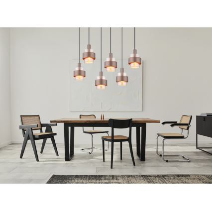Globo - závesný luster na lankách 6xE27/60W/230V hnedý