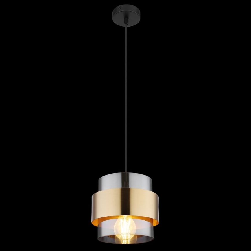 Globo - Luster na lanku 1xE27/60W/230V čierna/mosadz