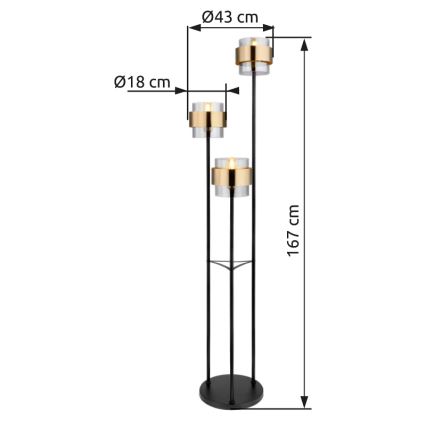 Globo - Stojacia lampa 3xE27/60W/230V