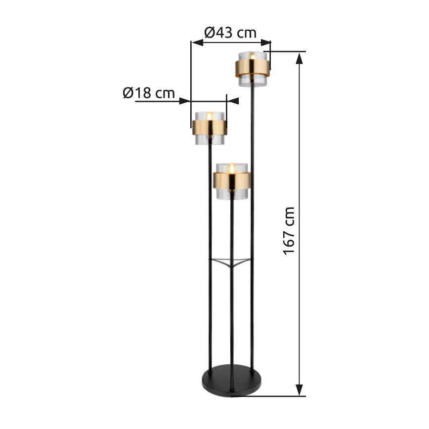 Globo - Stojacia lampa 3xE27/60W/230V