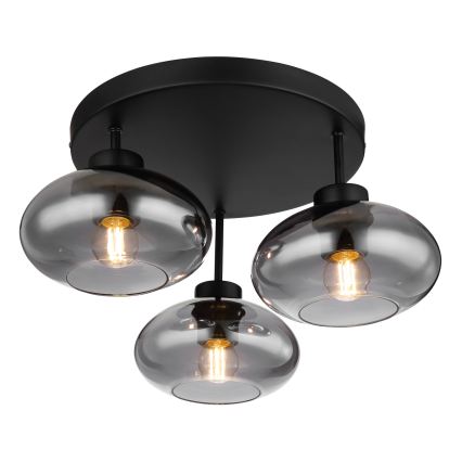 Globo - Prisadený luster 3xE27ILLU/40W/230V čierny