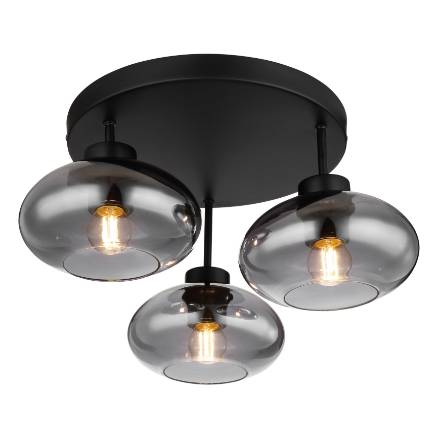 Globo - Prisadený luster 3xE27ILLU/40W/230V čierny