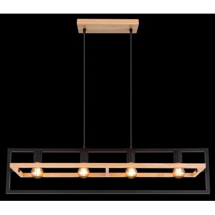 Globo 15575-4H - Luster na lanku ERICA 4xE27/40W/230V čierna/béžová