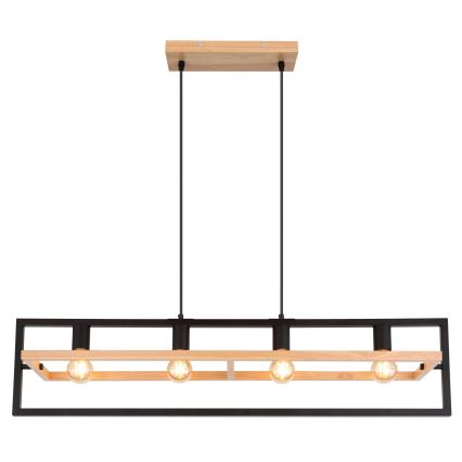 Globo 15575-4H - Luster na lanku ERICA 4xE27/40W/230V čierna/béžová