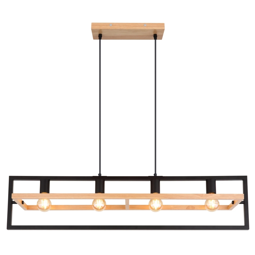 Globo 15575-4H - Luster na lanku ERICA 4xE27/40W/230V čierna/béžová