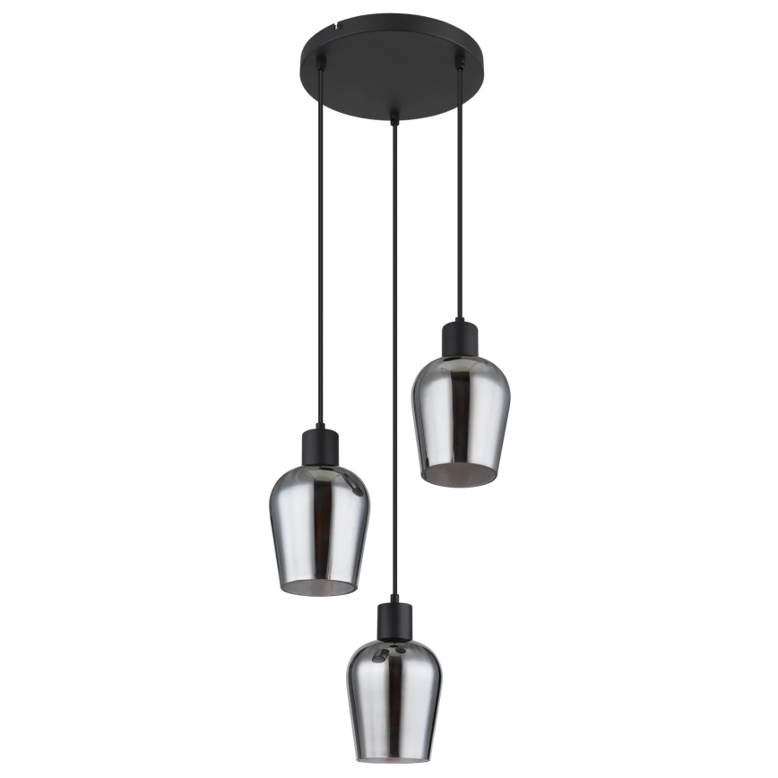 Globo - Luster na lanku 3xE27/40W/230V pr. 28,5 cm čierna