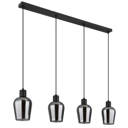 Globo - Luster na lanku 4xE27/40W/230V čierna