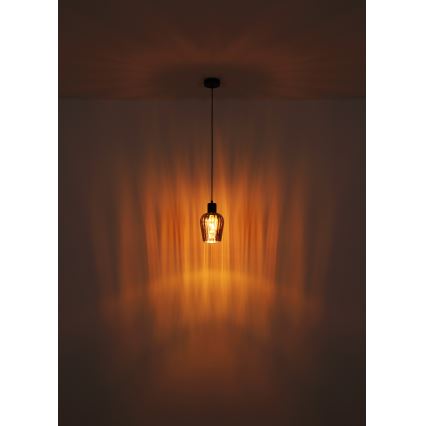 Globo - Luster na lanku 1xE27/40W/230V pr. 13,5 cm čierna