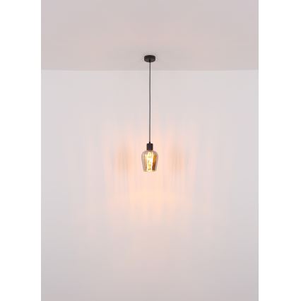 Globo - Luster na lanku 1xE27/40W/230V pr. 13,5 cm čierna