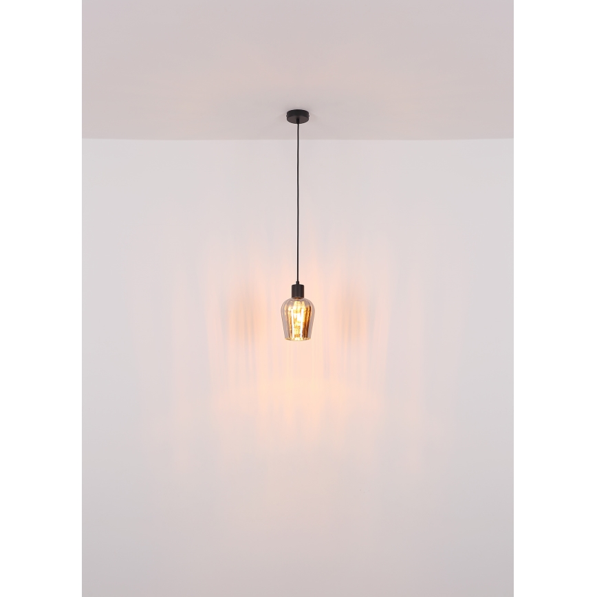 Globo - Luster na lanku 1xE27/40W/230V pr. 13,5 cm čierna
