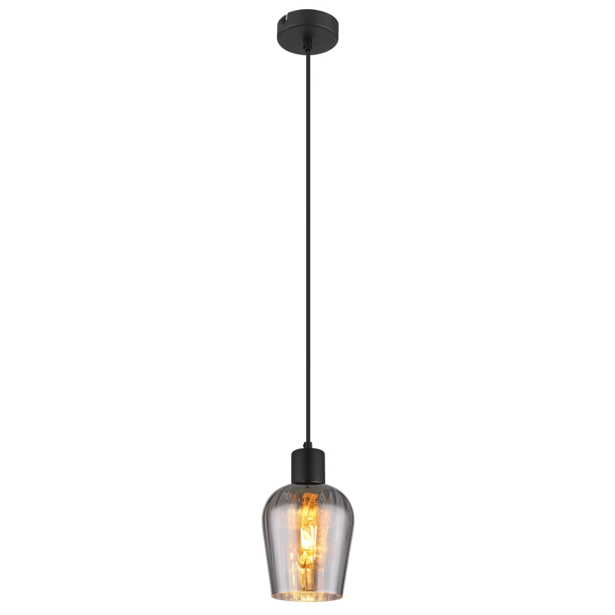 Globo - Luster na lanku 1xE27/40W/230V pr. 13,5 cm čierna