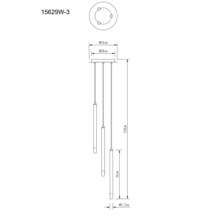 Globo - Luster na lanku 3xG9/4W/230V pr. 24 cm