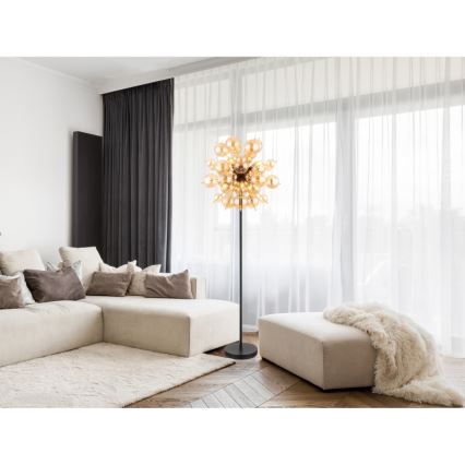 Globo - Stojacia lampa 6xE14/25W/230V hnedá/dymová