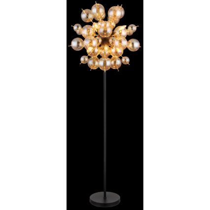Globo - Stojacia lampa 6xE14/25W/230V hnedá/dymová