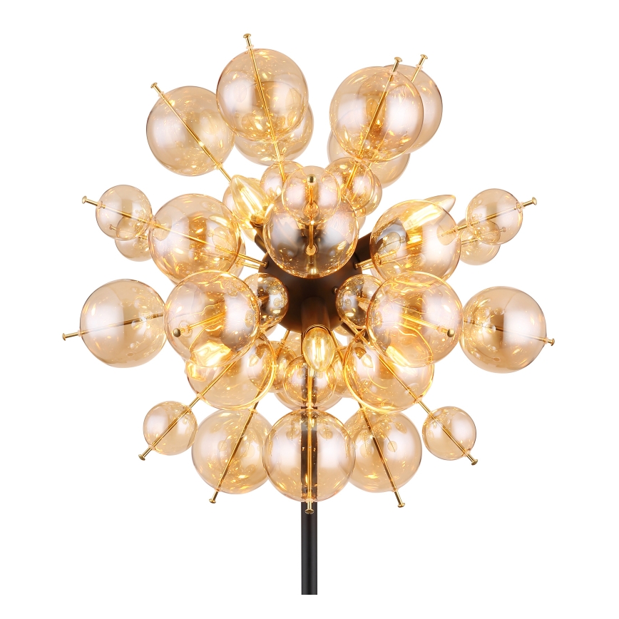 Globo - Stojacia lampa 6xE14/25W/230V hnedá/dymová