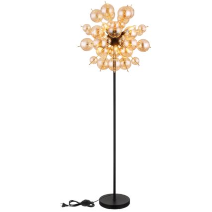 Globo - Stojacia lampa 6xE14/25W/230V hnedá/dymová
