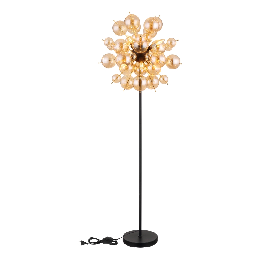 Globo - Stojacia lampa 6xE14/25W/230V hnedá/dymová