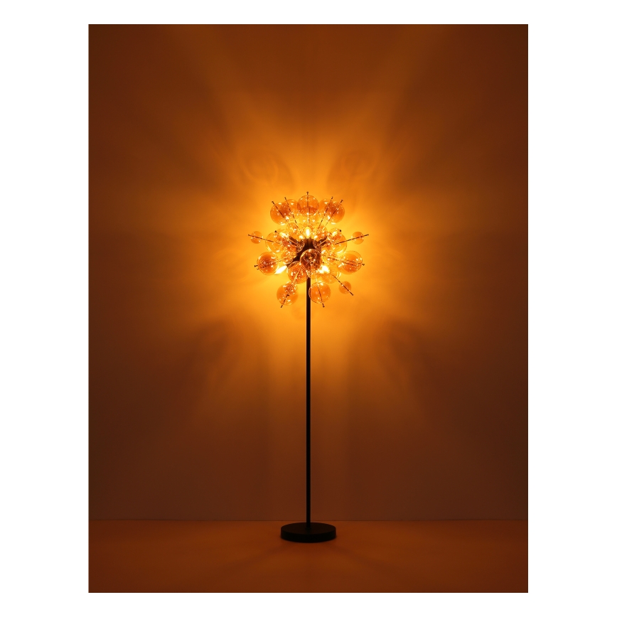 Globo - Stojacia lampa 6xE14/25W/230V hnedá/dymová