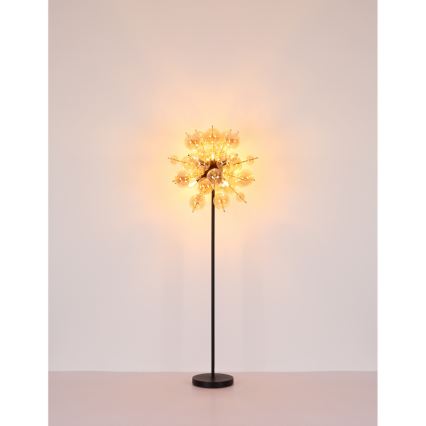 Globo - Stojacia lampa 6xE14/25W/230V hnedá/dymová