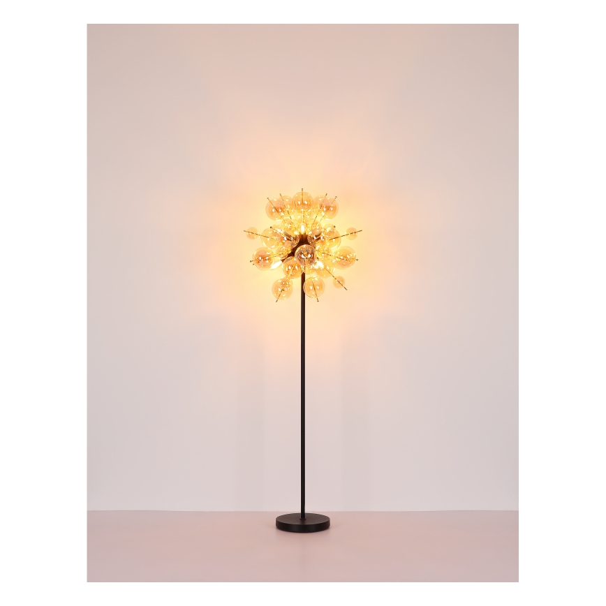 Globo - Stojacia lampa 6xE14/25W/230V hnedá/dymová