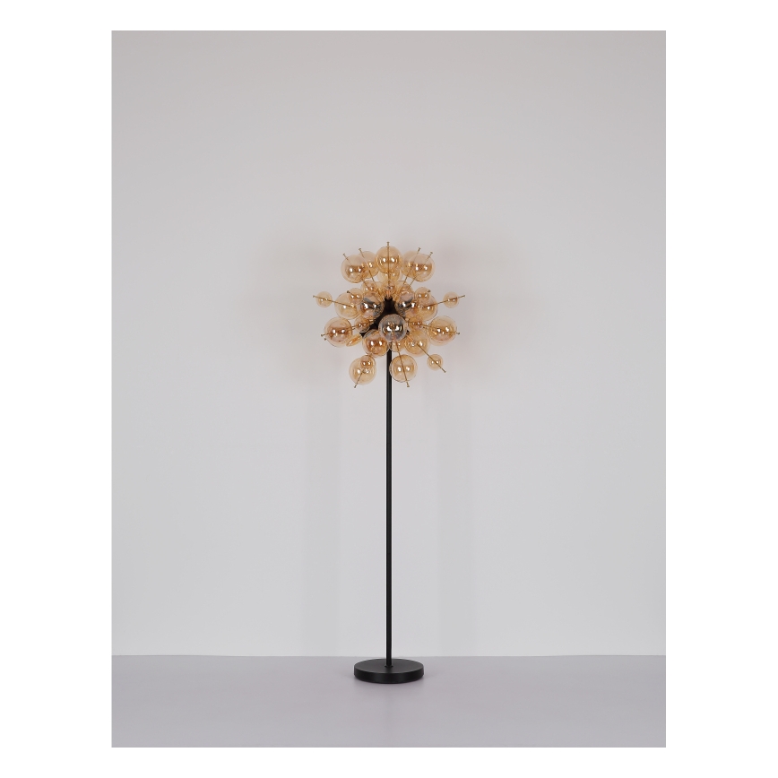 Globo - Stojacia lampa 6xE14/25W/230V hnedá/dymová