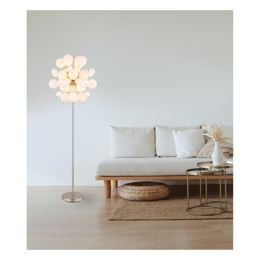 Globo - Stojacia lampa 6xE14/25W/230V biela