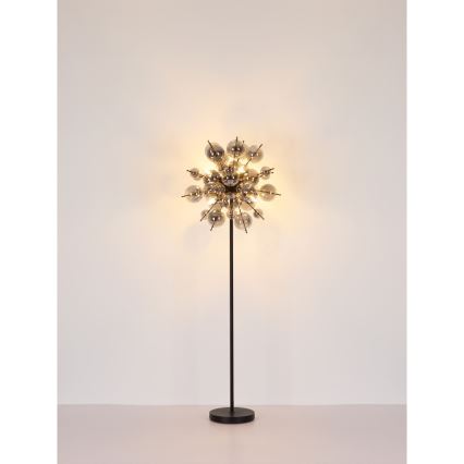 Globo - Stojacia lampa 6xE14/25W/230V čierna/dymová