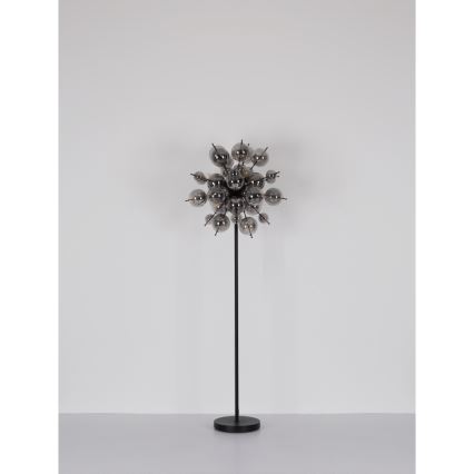 Globo - Stojacia lampa 6xE14/25W/230V čierna/dymová
