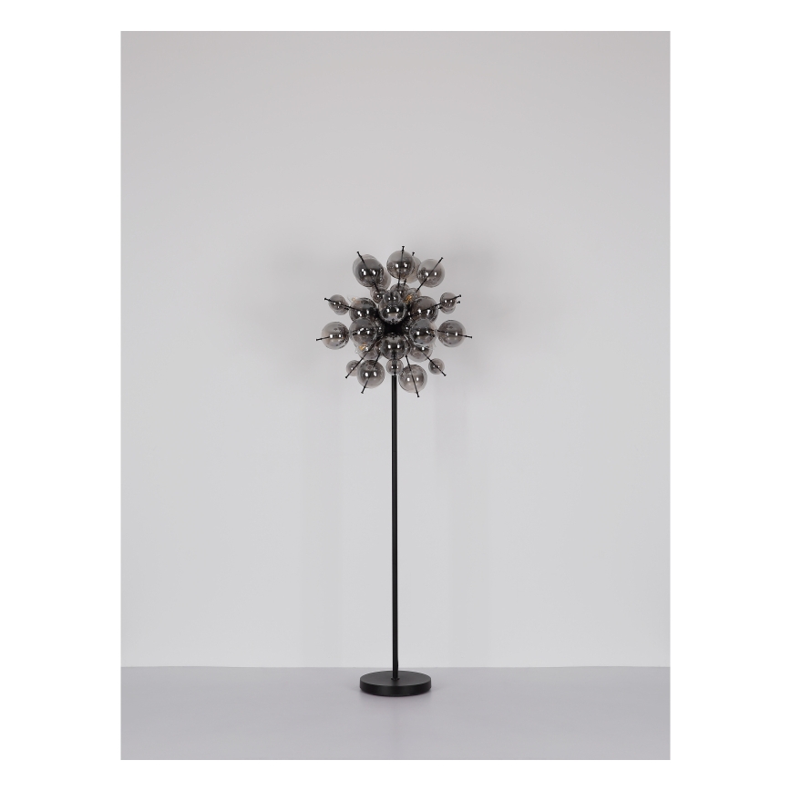 Globo - Stojacia lampa 6xE14/25W/230V čierna/dymová